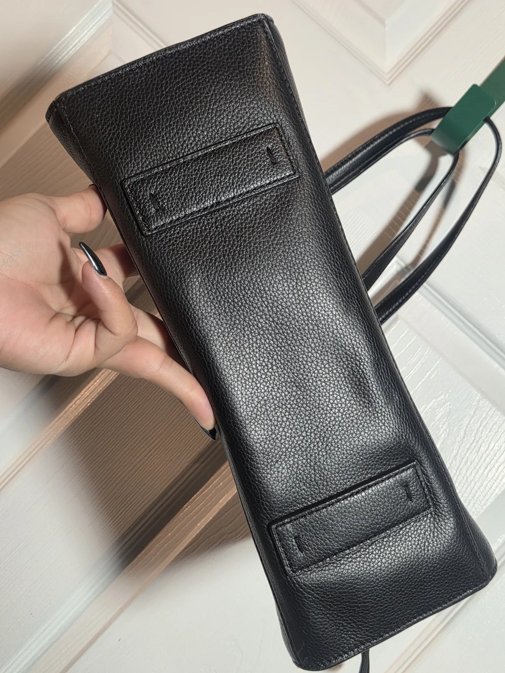 T Tahari Handbag Sienna Black Pebbled Leather Shoulder Bag Purse